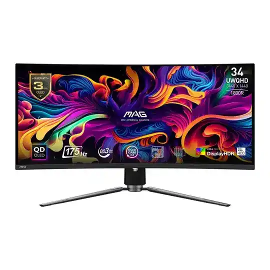 MSI MAG 341CQP QD-OLED 34" UWQHD 175Hz Adaptive Sync Curved HDR Monitor